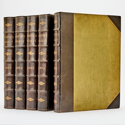 Lot 43 - The Civil War years of Harper's Weekly, bound in five folios