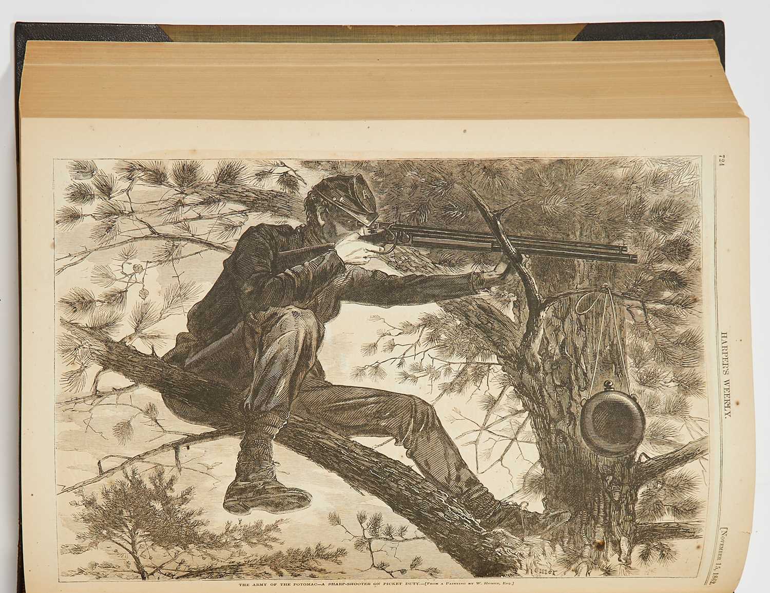 Lot 43 - The Civil War years of Harper's Weekly, bound in five folios