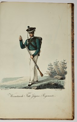 Lot 136 - Color plates depicting the costumes of the Swedish Army