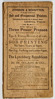 Lot 34 - The Southern Almanac for 1864, printed in Lynchburg