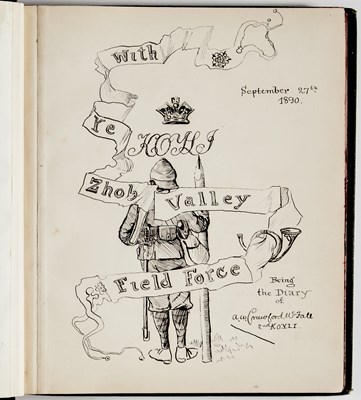 Lot 87 - The illustrated manuscript memoir of a British soldier in Balochistan, later published