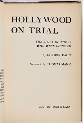 Lot 73 - Hollywood on Trial, signed by five of the Hollywood Ten members
