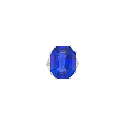 Lot 197 - Platinum, Sapphire and Diamond Ring, France