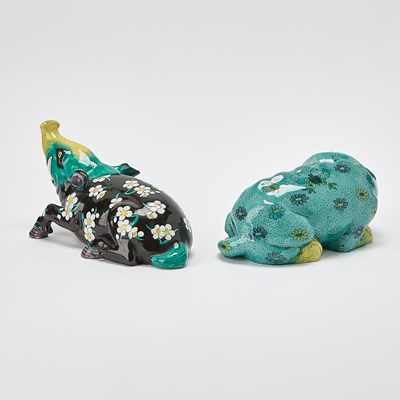 Lot 121 - Two Porcelaine de Paris Hand-Painted Porcelain Animals in the Chinese Taste