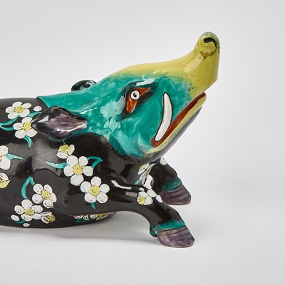 Lot 121 - Two Porcelaine de Paris Hand-Painted Porcelain Animals in the Chinese Taste