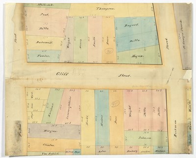 Lot 193 - A colorful manuscript map of the Financial District