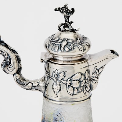 Lot 167 - Pair of Austrian Silver Mounted Glass Claret Jugs
