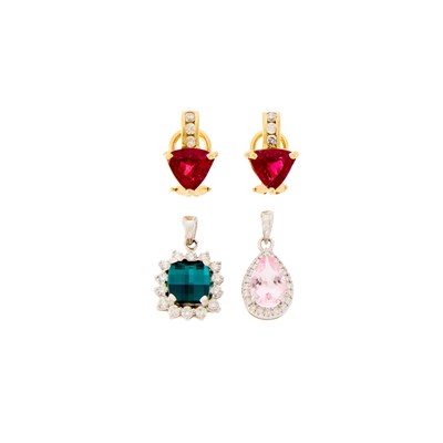 Lot 1213 - Group of Gold, White Gold and Colored Stone Jewelry