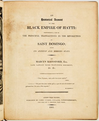 Lot 137 - Marcus Rainsford's account of the Haitian Revolution