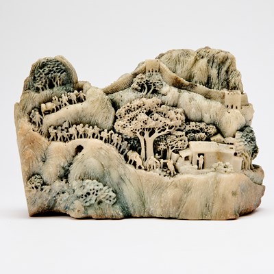 Lot 273 - A Commemorative Chinese Soapstone ‘Long March' Carving