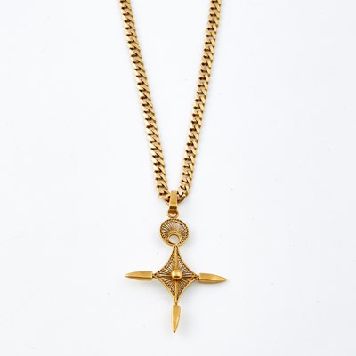 Lot 94 - Gold Pendant and Neck Chain, 14K 31 dwt.