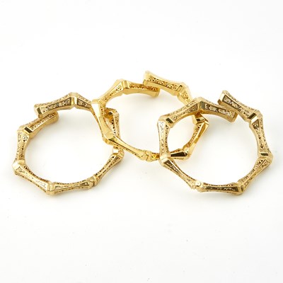 Lot 109 - Three Gold Rigid Bracelets, 18K 26 dwt.