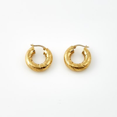 Lot 216 - Two Gold Earrings, 18K 3 dwt.