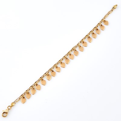 Lot 314 - Gold Charm Bracelet with 19 charms attached, 14K 7 dwt.