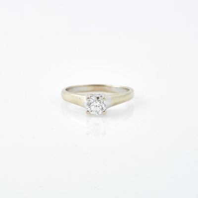Lot 424 - Diamond Solitaire Ring about 0.40 ct., 14K 1 dwt.