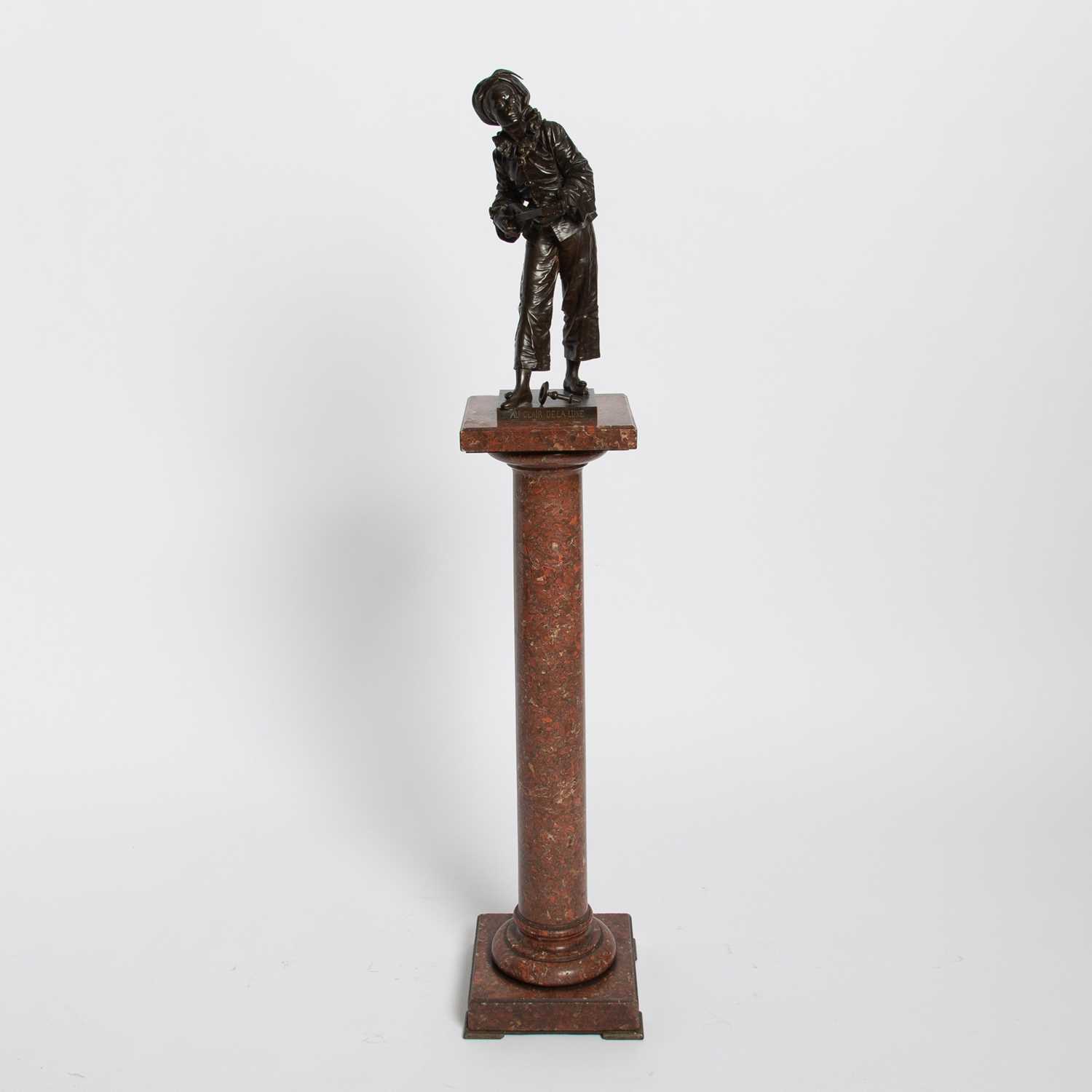 Lot 290 - Patinated Bronze Figure of a Minstrel: Au Clair de la Lune