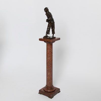 Lot 290 - Patinated Bronze Figure of a Minstrel: Au Clair de la Lune