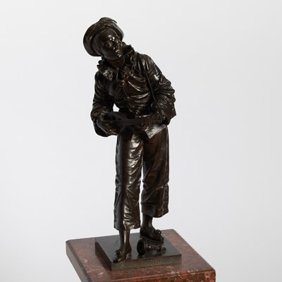 Lot 290 - Patinated Bronze Figure of a Minstrel: Au Clair de la Lune