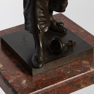 Lot 290 - Patinated Bronze Figure of a Minstrel: Au Clair de la Lune