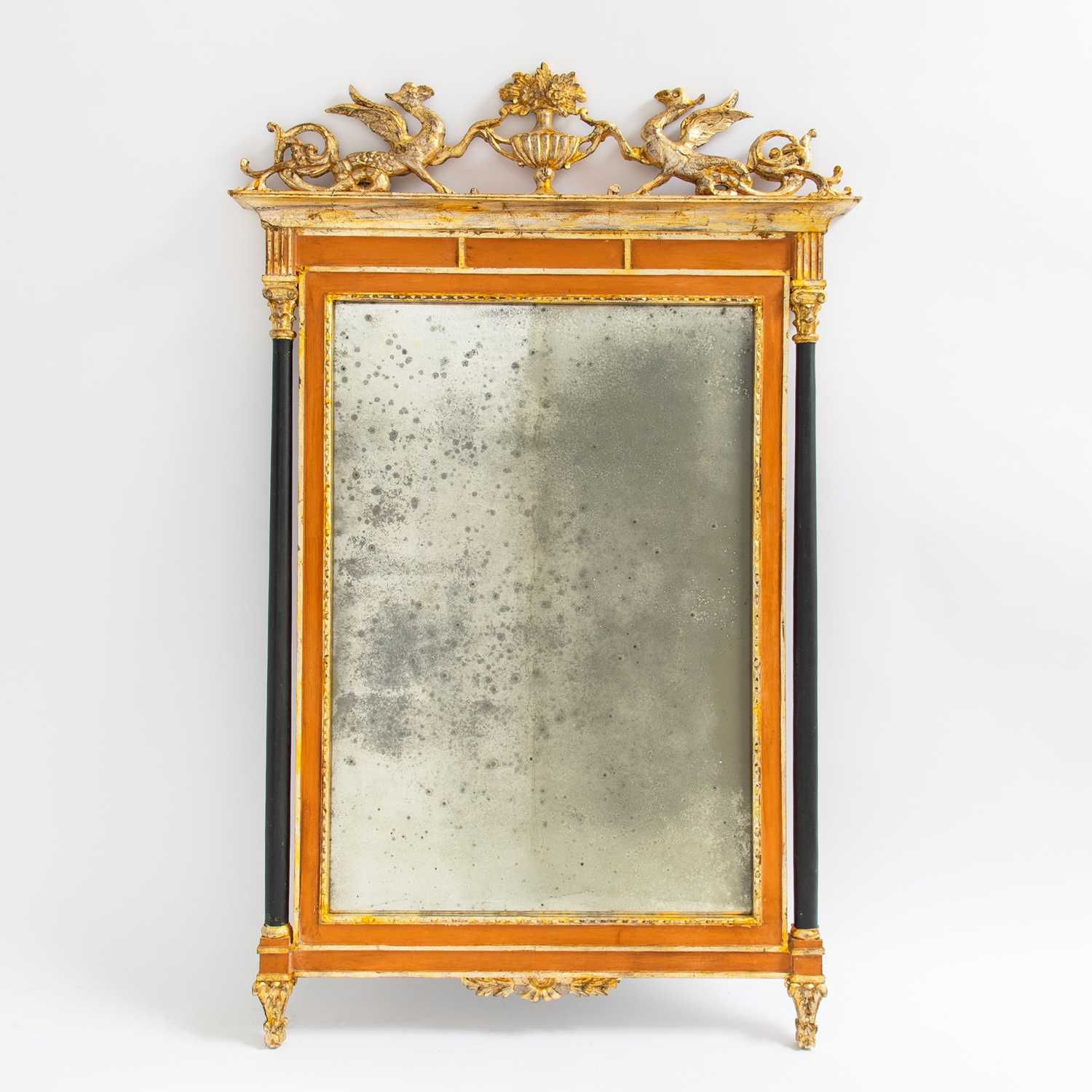 Lot 177 - Italian Neoclassical Style Parcel-Gilt and Red-Painted Mirror