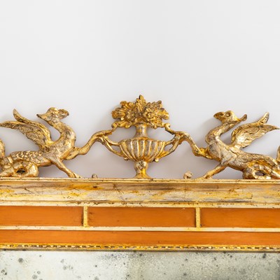 Lot 177 - Italian Neoclassical Style Parcel-Gilt and Red-Painted Mirror