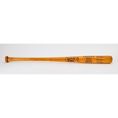 Lot 229 - Louisville Slugger signed by Ted Williams, Wade Boggs, and Carl Yastrzemski.