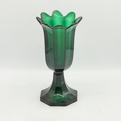 Lot 1141 - Pressed Emerald Green Tulip Vase