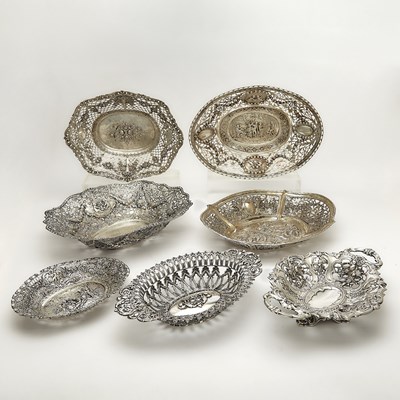 Lot 90 - Group of Seven Continental Silver Pierced Bowls