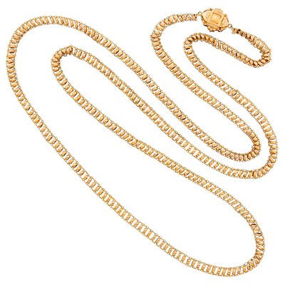 Lot 41 - Antique Long Gold Muff Chain