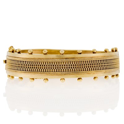 Lot 2124 - Antique Silver-Gilt Bangle Bracelet