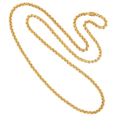 Lot 29 - Antique Long Gold Muff Chain