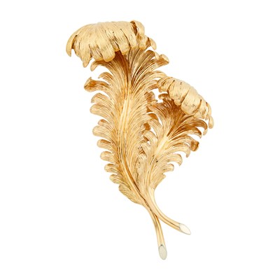 Lot 55 - Gold Feather Brooch