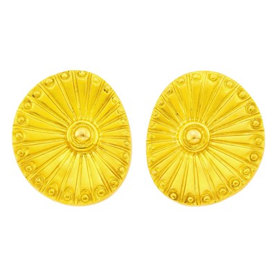 Lot 1007 - Ilias Lalaounis Pair of Gold Earclips
