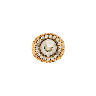Lot 1175 - Gold, Silver and Diamond Ring