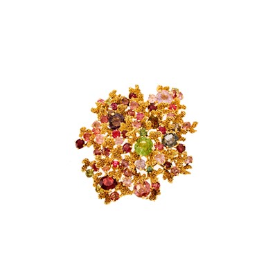 Lot 1089 - Gold and Gem-Set Pendant Clip-Brooch