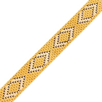 Lot 1066 - Wide Two-Color Gold Woven Link Bracelet