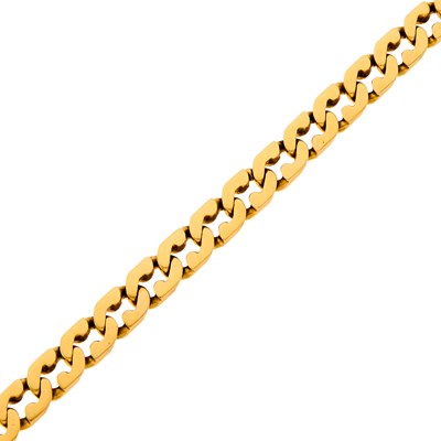 Lot 1060 - Gold Curb Link Bracelet