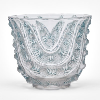 Lot 295 - R. Lalique Molded Glass "Vichy" Vase