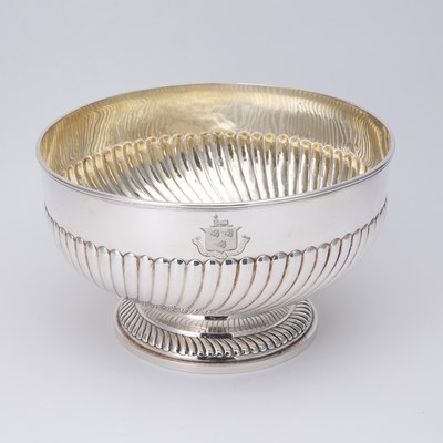 Lot 85 - George III Sterling Silver Fluted Centerpiece Punch Bowl