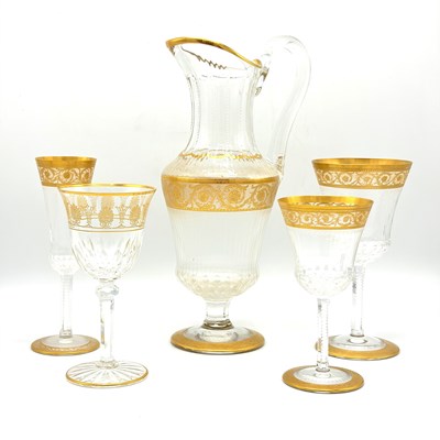 Lot 1072 - Assembled Set of St. Louis Blown Glass "Thistle" Pattern Glassware