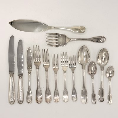 Lot 1174 - Christofle Silver Plated "Vendome-Arcantia" Pattern Flatware Service