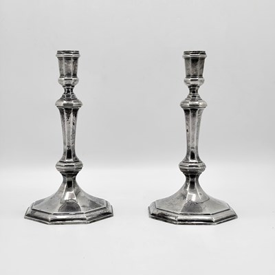 Lot 1177 - Pair of Asprey Sterling Silver Candlesticks