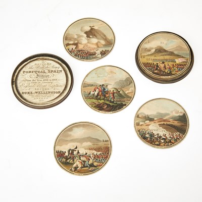 Lot 119 - Uncommon aquatints of British naval and army victories by Orme, in commemorative medallions