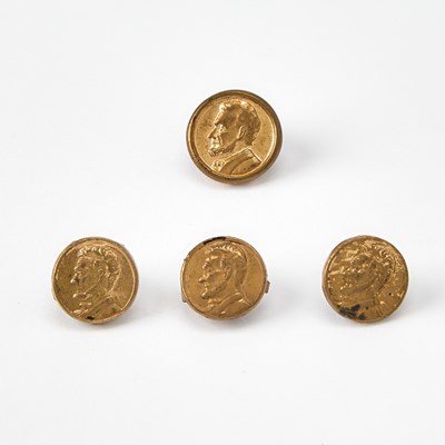 Lot 41 - Lincoln presidential campaign ferrotypes and commemorative mourning buttons