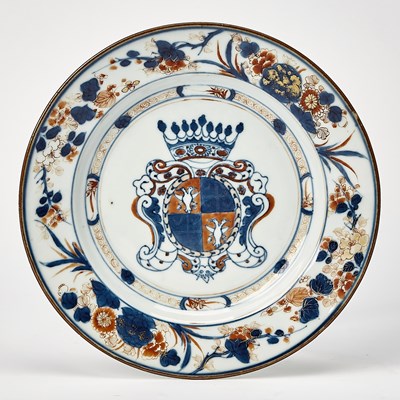 Lot 96 - Chinese Export Porcelain French Armorial Plate