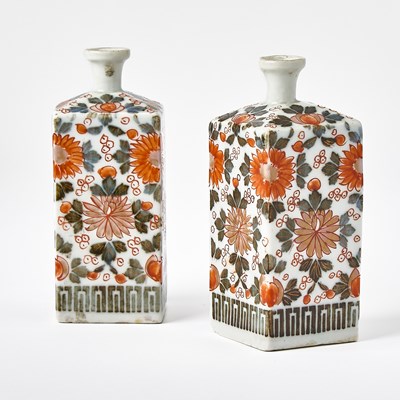 Lot 97 - Pair of Samson Japanese Style Imari Porcelain Bottles