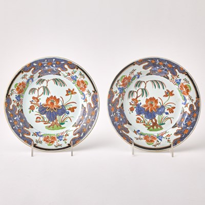 Lot 101 - Two Chinese Export Porcelain Imari Soup Plates