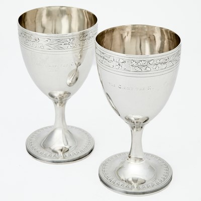 Lot 89 - Pair of George III Sterling Silver Goblets