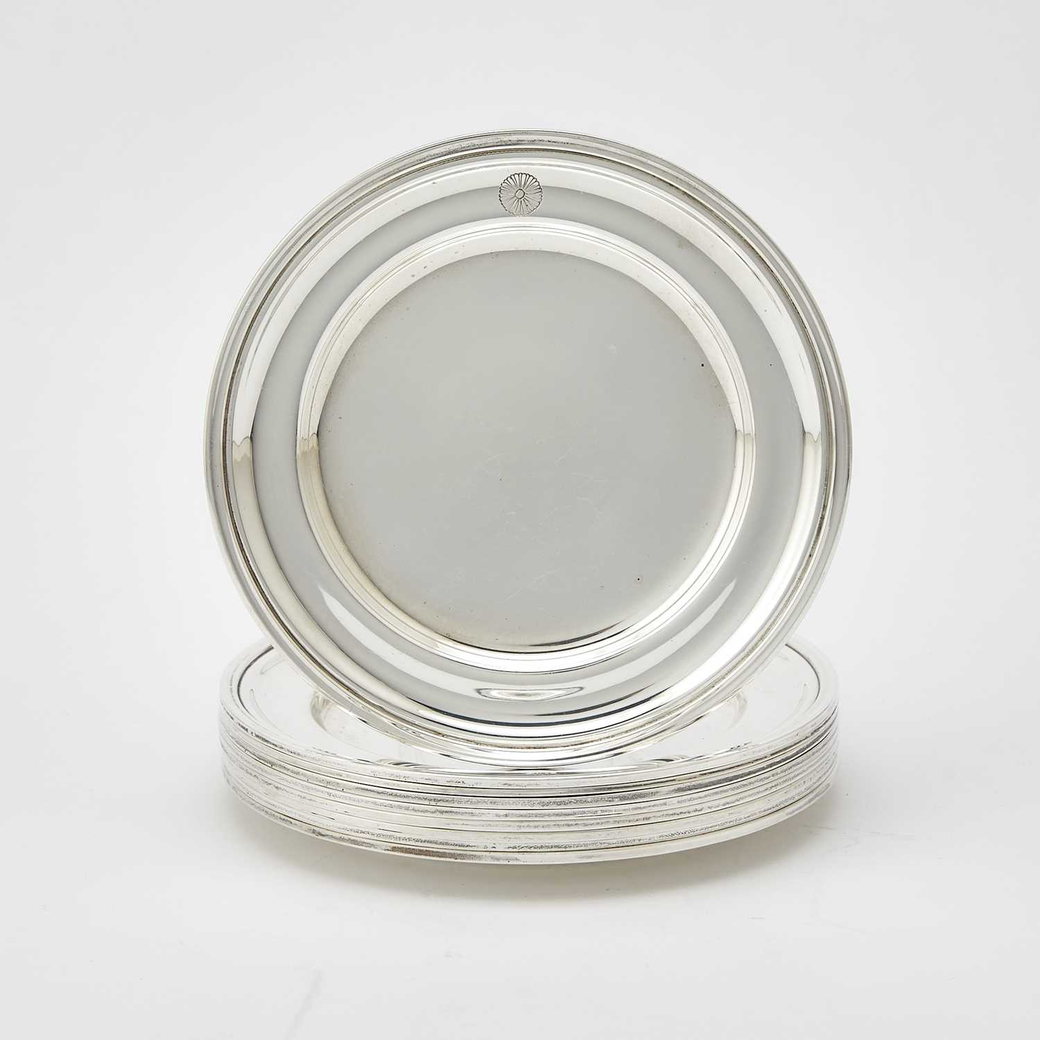 Lot 236 - Set of Nine Mexican Sterling Silver Bread Plates