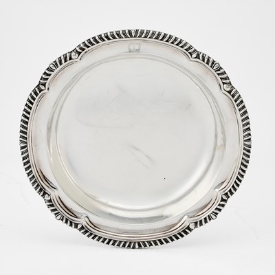 Lot 111 - Pair of Victorian Sterling Silver Covered Entree Dishes on Silver Plated Warming Stands